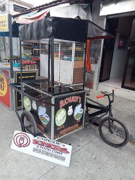 AFFORDABLE BIKE CART Food Cart Diy, Bike Food Cart, Food Bike, Bike Food, Bike Cart, Cart Ideas, Beach Cart, Food Cart, Bike