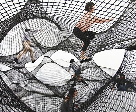 Inflatable Bounce House for Adults - reminds me of the #crochet playgrounds by Toshiko Horiuchi Macadam Adult Playground, Jungle Gym, Interactive Installation, Kinetic Sculpture, Interactive Art, Art Installation, Playground Equipment, Bounce House, Kids Playground