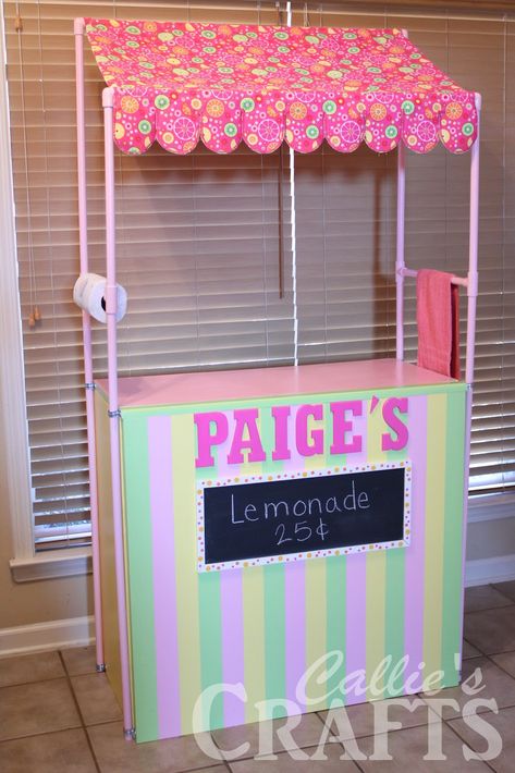 Diy Lemonade Stand, Kids Lemonade, Diy Lemonade, Lemonade Stands, Furniture Craft, Diy Monsters, Pvc Projects, Cute Ideas, Girl Scout Cookies