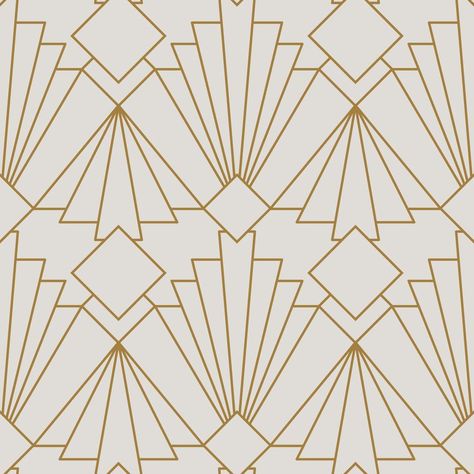 Vintage Art Deco Seamless Pattern. Line art geometric gold shapes. Modern ornaments vector illustration. Gatsby retro elegant background for fabric, wallpaper or wrapping Art Deco Wall Paper, Modern Art Deco Pattern, Art Deco Pattern Geometric, Line Art Geometric, Art Deco Vector, Gold Art Deco Pattern, Modern Ornaments, Art Deco Geometric Patterns, Pattern Line Art