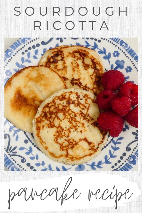 Lemon Ricotta Pancakes, Sourdough Pancakes, Ricotta Pancakes, Vanilla Whipped Cream, Sourdough Discard, Weekend Breakfast, Pancake Batter, Ricotta Cheese, Sharing Board