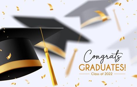 Vector graduation greeting vector backgr... | Premium Vector #Freepik #vector #graduation-cap #graduation-illustration #mortarboard #grad Congratulations Design, Graduation Illustration, Vector Background Design, 1st Birthday Cupcakes, Graduation Message, Cap Graduation, Graduation Congratulations, Cupcake Vector, Floating Balloons