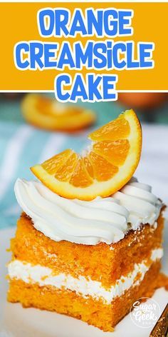 This orange creamsicle cake tastes just like the sweet ice cream treats I used to enjoy when I was a kid. The secret is using real orange concentrate and white chocolate ganache for the frosting! Whipped cream could would also be super tasty! Orange Creamsicle Cake Recipe, Orange Creamsicle Cake, Fun Easy Desserts, Creamsicle Cake, Desserts For A Crowd, Orange Creamsicle, Cheesecake Desserts, Orange Cake, Orange Recipes