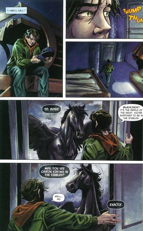 Percy Jackson graphic novel. Blackjack is sassier than Percy. The titans curse. Part 1 The Titans Curse, The Titan's Curse, Donuts Donuts, Trials Of Apollo, The Titans, Percy Jackson Fan Art, Magnus Chase, Percy Jackson Memes, Kane Chronicles