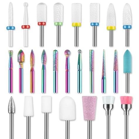 Nail Clear, Nail Drill Bits, Airbrush Nails, Acrylic Gel, Uñas Acrilicas, Pedicure Nail Art, Pedicure Tools, Home Salon, Beauty Nail