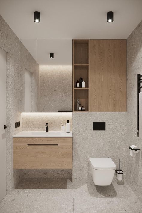 Apartment Bathroom Decor Ideas, تصميم دورة مياه, Apartment Bathroom Decor, Best Bathroom Paint Colors, Lights Bathroom, Small Bathroom Interior, Bathroom Paint, Washroom Design, Japandi Interior