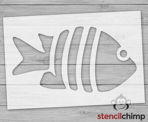 This striped fish stencil is a fun addition to your beach decor! Use it for an Under the Sea themed event, beach house decor, gift for him,  or more!  📐Stencil Sizing  Please reference the listing for our variety of sizes.  📣Please note, stencil sizing is based on PHYSICAL stencil edge to edge, not text or image.  Image/Text will be smaller than listing size as we allow  for a border to provide area for masking off. If you have specific sizing questions, please don't hesitate to ask. 📣 * Sten Fish Stencil Templates, Tropical Stencil, House Stencil, Beach Stencils, Striped Fish, Fish Stencil, Mural Stencil, Interior Murals, Fish Template