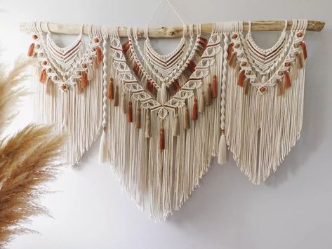 Big Macrame Wall Hanging, Macrame Wall Hanging Ideas, Extra Large Macrame Wall Hanging, Macrame Mirror, Macrame Dream Catcher, Boho Crafts Diy, Macrame Wall Hanging Patterns, Large Macrame Wall Hanging, Large Macrame