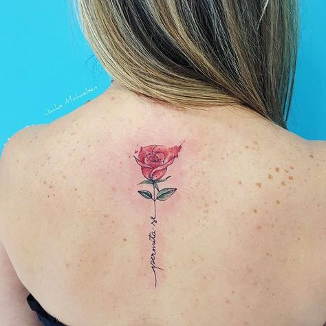 PERMITA-SE. ❤ Pink Rose Tattoo, Name Flower Tattoo, Violet Flower Tattoos, Mujeres Tattoo, Pink Rose Tattoos, Tier Tattoo, Rose Tattoos For Women, Music Tattoo Designs, Flower Tattoo Shoulder