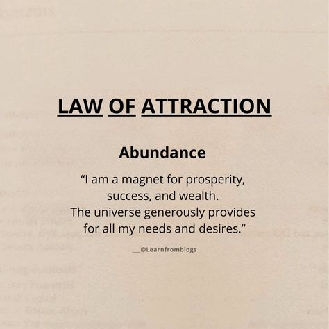 Comment "Yes" to Affirm. LAW OF ATTRACTION “I am a magnet for prosperity, success, and wealth. The universe generously provides for all my needs and desires.” #lawofattraction #success #learnfromblogs #lawofattractiontips #lawofabundance The Universe Provides, I Am A Magnet, The Soft Life, Laws Of The Universe, My Needs, Believe Quotes, Dream Vision Board, Law Of Attraction Tips, This Is My Life