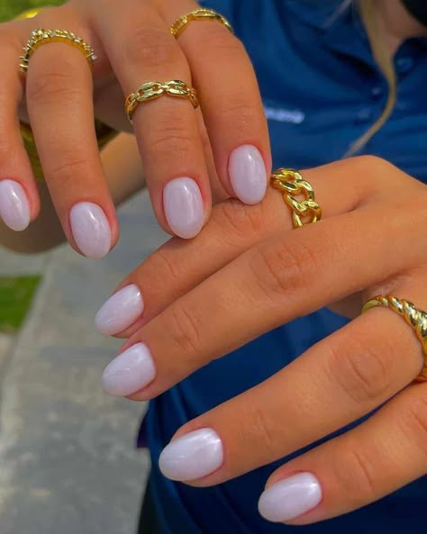 Pastel Spring Nails 2024, Rounded Acrylic Nails, Short Gel Nails, Almond Acrylic Nails, Cute Gel Nails, Round Nails, Short Acrylic Nails Designs, Pastel Nails, Dipped Nails