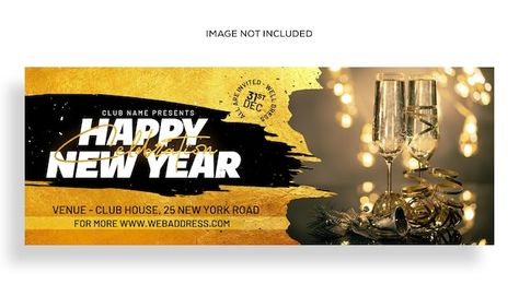 PSD happy new year or christmas party fa... | Premium Psd #Freepik #psd #new-year-flyer #celebration-flyer #new-year-party-poster #new-year-poster Year Poster, Party Poster, Web Banner, Banner Template, Facebook Cover, Christmas Party, Happy New, Happy New Year, Christmas