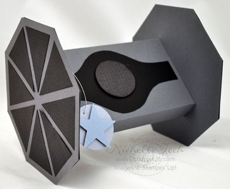 Star Wars Tie-Fighter Box                                                                                                                                                                                 More Star Wars Valentines Box, Crafts Presents, Diy Valentines Box, Kids Valentine Boxes, Star Wars Valentines, Valentine Mailbox, Valentine Day Boxes, Gift Wrapping Ideas, Birthday Crafts