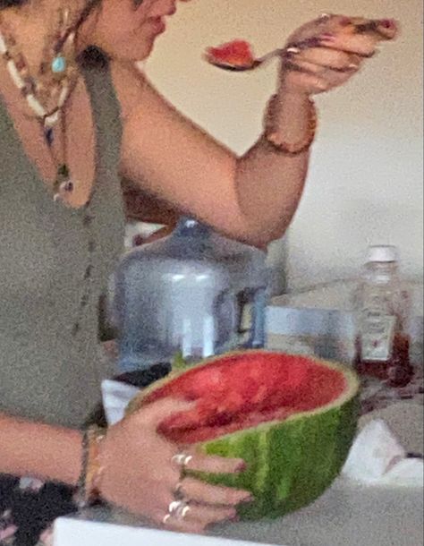 Eating Watermelon Aesthetic, Half Watermelon, Sophie Core, Watermelon Drawing, Watermelon Girl, Western Things, Summer Film, Eating Watermelon, Jenny Han