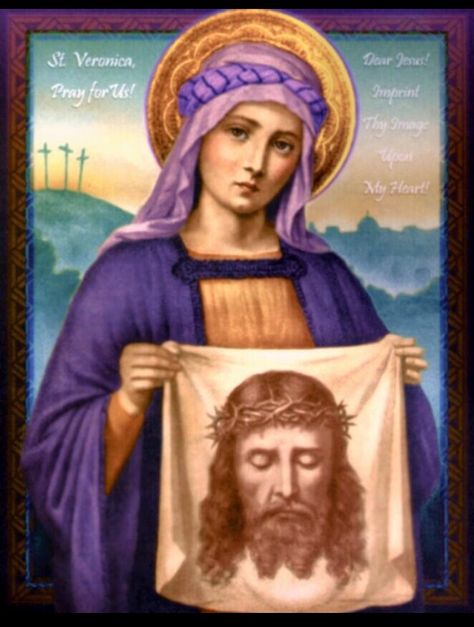 St. Veronica St Veronica, Family History Book, Jesus Christ Art, Faith Art, Religious Images, Mary And Jesus, Jesus Art, Catholic Art, Blessed Mother