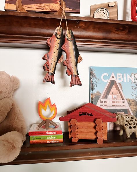 A year ago today, we found out about our newest roommate. Felt appropriate to finally get around to sharing pictures of his room 🏕️🎣🌞🪵👶🏻 Nursery reveal, baby room inspiration, summer camp theme room, retro cabin interior design, boy’s room, outdoorsy design, kid’s room Camp Themed Playroom, Camping Nursery Theme Gender Neutral, Happy Camper Nursery Theme, Vintage Camp Nursery, Cabin Themed Nursery, Nursery Camping Theme, Camp Nursery Theme, Camp Theme Room, Camping Themed Nursery