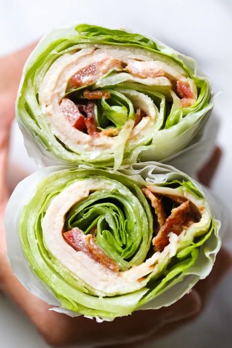 Lettuce Wrap Sandwich, Chicken Club Lettuce Wraps, Asian Chicken Lettuce Wraps, Chicken Lettuce Wraps Recipe, Taco Lettuce Wraps, Hummus Wrap, Chicken Club, Lettuce Wrap Recipes, Keto Lunch Ideas