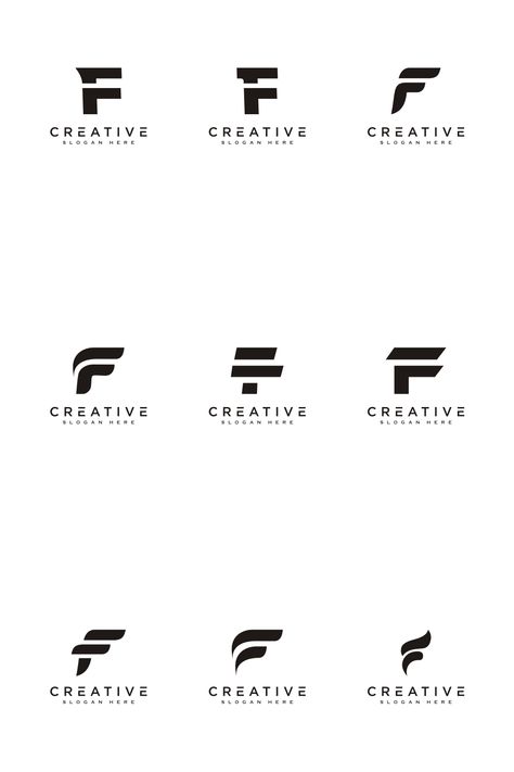 Minimal Logo Logo Design Word, F Typography Logo, F Design Letter, F Logo Design Letter, F Logo Design Ideas, F Letter Logo Design, F Lettering, Fff Logo, Letter F Logo Design