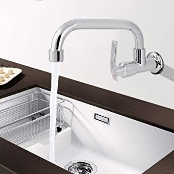 Water Faucet,G1/2in Wall Mounted Single Cold Water Brass Body and Stainless Steel Tube Tap Sink Water Faucet for Home Kitchen Use (LQ-3093 20cm) Wall Mount Kitchen Faucet, Wall Faucet, Brass Kitchen Faucet, Rv Parts And Accessories, Stainless Steel Tubing, Water Faucet, Bath Taps, Basin Sink, Kitchen Sink Faucets