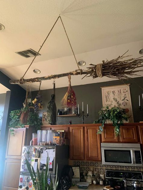 Old Christmas Tree, Old Flowers, Yule Tree, Amazing Craft Ideas, Witchy Kitchen, Hanging Herbs, Witch Room, Witch Cottage, Witchy Home Decor