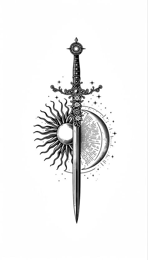 #tattoo #tattooidea Feminine Armor Tattoo, Gladiator Tattoo Swords, Medieval Knight Tattoo Design, Sun And Moon Swords Tattoo, Sun Eclipse Tattoo, Moonlight Greatsword Tattoo, Suit Of Armor Tattoo, Witcher Swords Tattoo Design, Gauntlet Tattoo Forearm