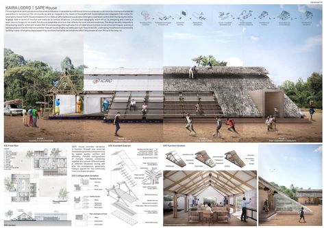 Safe House Design, Emergency House, Temporary Architecture, Egypt Project, Designing Process, Architecture Competition, Architecture Panel, Architecture Presentation Board, Safe House