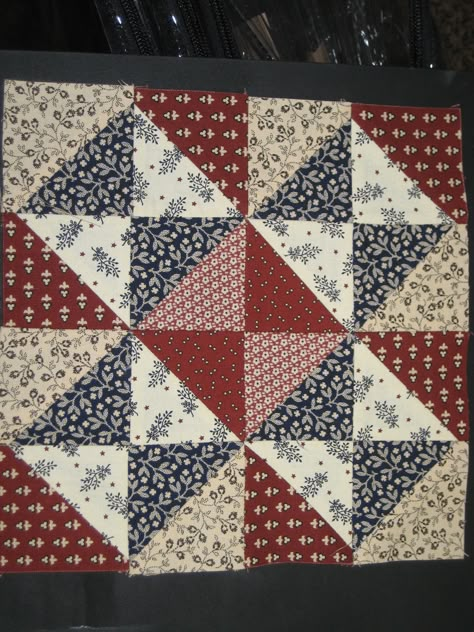 Civil War Sampler Block from Primitive Gatherings - design by Barbara Brackman Barbara Brackman Quilts, Reproduction Quilts, Colchas Quilting, Spring Quilts, Half Square Triangle Quilts, Patriotic Quilts, Sampler Quilts, Primitive Gatherings, Patchwork Quilt Patterns