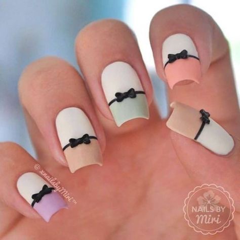 Matte Make Up, Gel Nails Long, Bow Nail Art, Nail Art Pictures, French Tip Nail Designs, Geometric Nail, French Nail Designs, Pretty Nail Art Designs, Simple Nail Art Designs