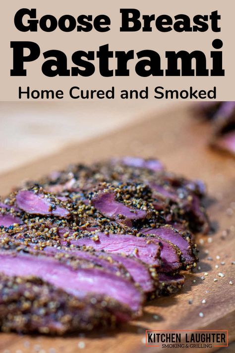 Goose Pastrami Recipe, Goose Pastrami, Goose Breast Recipes, Duck Pastrami, Goose Breast Recipe, Smoked Goose, Meat Preservation, Deli Meat Recipes, Pastrami Recipe