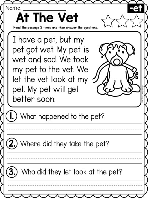 1st Grade Reading Worksheets, Phonics Reading Passages, First Grade Reading Comprehension, Reading Comprehension Kindergarten, Reading Comprehension Lessons, First Grade Phonics, Kindergarten Reading Worksheets, Preschool Reading, First Grade Worksheets