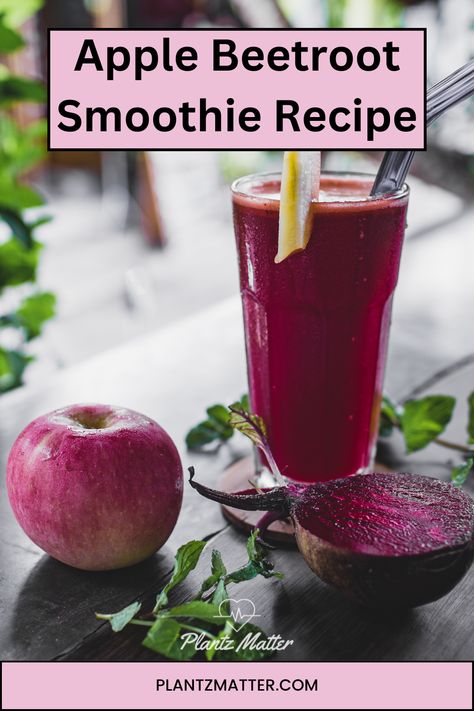 The delicious and nutritious Apple Beetroot Smoothie recipe that's perfect for a healthy lifestyle. Packed with fresh apples, vibrant beetroots, and a hint of ginger, this smoothie is ideal for breakfast or a midday boost. Learn how to make this easy, blender-friendly drink that's rich in vitamins and antioxidants. Enjoy the natural sweetness and benefits of whole fruits in a glass Smoothie Recipes Apple, Beets Smoothie, Beetroot Smoothie, Heart Healthy Recipes Cholesterol, Beetroot Juice Recipe, Beets Smoothie Recipes, Apple Smoothie Recipes, Beetroot Recipes, Apple Smoothie