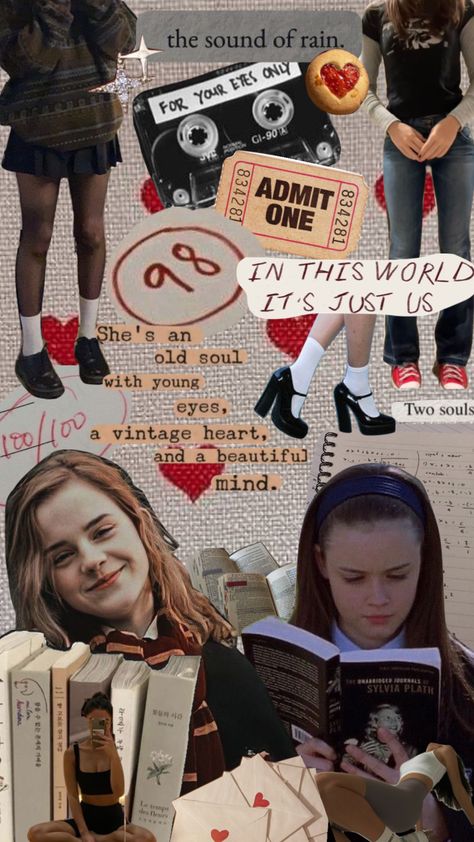 Hermione Granger And Rory Gilmore, Rory And Hermione, Academic Validation Outfit, Rory Gilmore Hermione Granger, Academic Wallpaper Aesthetic, School Poster Aesthetic, Hermione Study, Wallpaper Academic Validation, Academic Validation Aesthetic Wallpaper