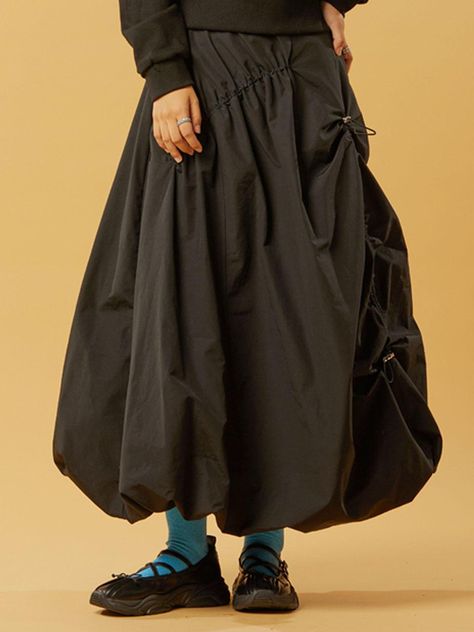 Baggy Cotton Knee-length Skirt, Baggy Black Cotton Skirt, Black Flowy Knee-length Maxi Skirt, Black Relaxed Hip-length Skirt, Black Voluminous A-line Maxi Skirt, Balloon Skirt, Blue Suede Shoes, Ruched Skirt, Denim Midi Skirt