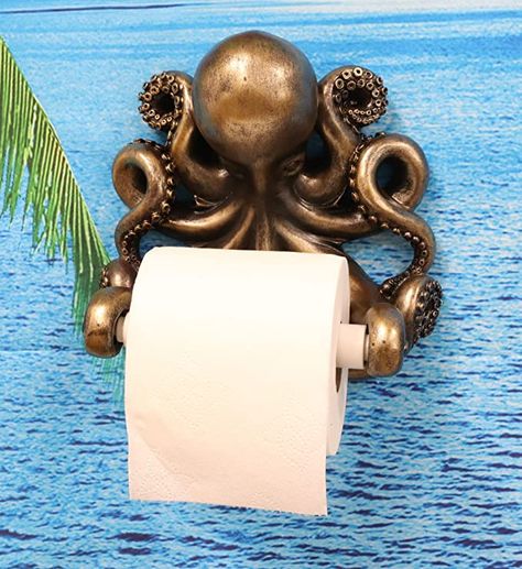 Pirate Bathroom, Kids Bathroom Ideas Shared, Sea Bathroom, Octopus Bathroom, Ocean Bathroom, Basement Bathroom Ideas, Kids Bathroom Ideas, Wall Mount Toilet, Mermaid Bathroom