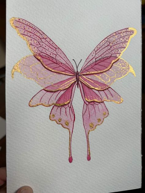 Butterfly Detail Drawing, Felt Tip Drawings, How To Draw Butterfly Wings, Fairy Wings Painting, Buterfluffy Drawings, Butterfly Wing Drawing, Butterfly Aesthetic Drawing, Mythical Butterfly, Colored Butterfly Tattoo