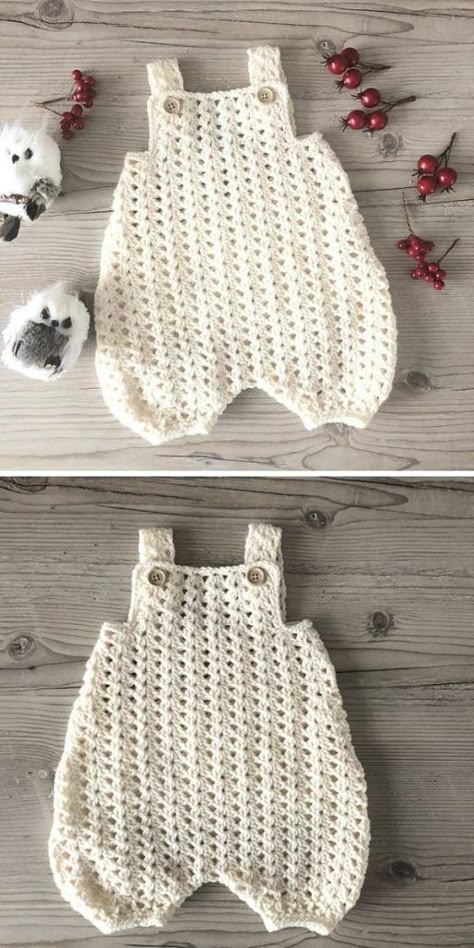 Crocheted Baby Clothes, Crochet Baby Items Free Patterns, Crochet Baby Romper Free Pattern, Crochet Baby Overalls, Newborn Crochet Patterns Free, Crochet Onesie, Crochet Baby Cocoon Pattern, Onesie Pattern, Baby Jumpers