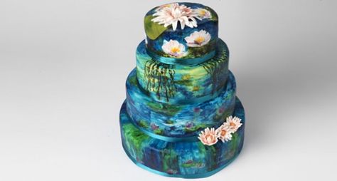 cake art Lily Cake, Hand Painted Cakes, Tiered Cake, Painted Cakes, Take The Cake, Gorgeous Cakes, Edible Art, Fancy Cakes, Cake Decorating Techniques