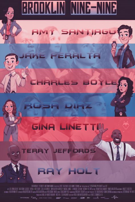 Brooklyn Nine Nine Fanart, Brooklyn 99 Fanart, B99 Fanart, Rosa Brooklyn 99, Terry Jeffords, Charles Boyle, Brooklyn Nine Nine Funny, Jake And Amy, Gina Linetti