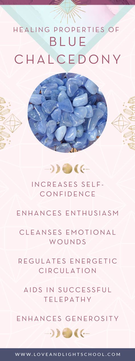 A Crystal Message about the Healing Properties of Blue Chalcedony: “I find peace in my environment, and more importantly, within myself.” Blue Chalcedony Crystal, Blue Chalcedony Crystal Meaning, Blue Chalcedony Meaning, Chalcedony Crystal Meaning, Chalcedony Meaning, Crystals Healing Grids, Crystal Healing Chart, Crystal Work, Chalcedony Crystal