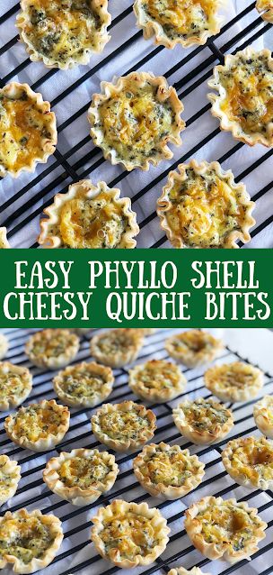 Phyllo Shell Quiche Bites Mini Pastry Shell Appetizers, Quiche Appetizers Mini, Quiche Bites Appetizers, Pastry Shells Appetizers, Cheesy Quiche, Tart Shells Recipe, Quiche Bites, Phyllo Shells, Mini Tart Shells