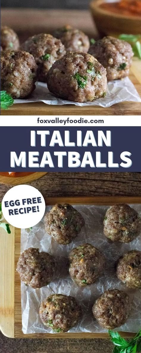 These flavorful Italian meatballs without eggs are just as tender and delicious as traditional meatballs. The secret is making sure you add enough liquid. That's right, you can make incredibly delicious and juicy meatballs the whole family will love using simple ingredients, and no one will know they are eggless meatballs. Homemade Meatballs No Egg, Homemade Meatballs Without Egg, Meatballs Without Tomato Sauce, Eggless Meatball Recipes, Ground Veal Meatballs, Meatball Recipes Without Eggs, No Egg Meatballs, Meatball Recipes No Egg, Meatballs No Egg