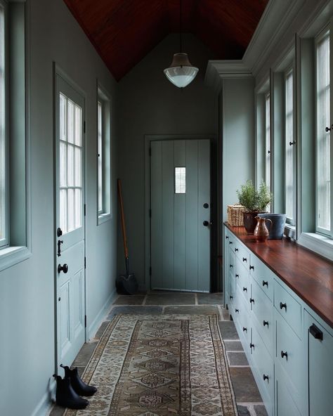 Color Ceiling, Garage Exterior, Backyard Cottage, Mudroom Design, Cabinetry Design, Laundry Mud Room, New Traditional, Stone Houses, Eclectic Home