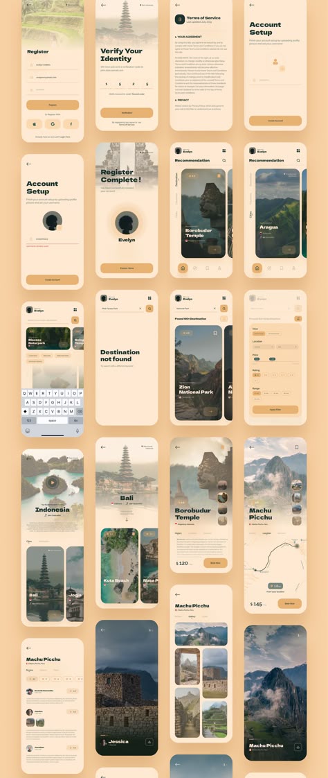 Navel - Nature Travel Expedia App UI Kit — UI Kits on UI8 App Interface Design Templates, App Moodboard Inspiration, Travel Booking App, App Inspiration Design, Travel Mobile App Design, App Brochure Design, Travel Apps Design, Travel Ui Design, Travel App Ui Design