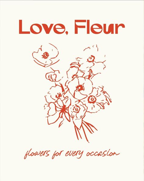 Love, Fleur! A beautiful Melbourne-based florist sought a complete rebranding to refresh their business image and better connect with their customers. They required a full suite of visual elements, including a new logo, color palette, and typography. By leveraging strategic insights and market research, we developed a distinctive brand identity to help them stand out in the competitive floral market. Giving them a unique creative flair, enhancing their personality and expressing that throug... Flower Logo Design Graphics, Floral Business Logo, Florist Logo Branding, Floral Market, Floral Branding, Branding Collateral, Logo Color Palette, Florist Logo, Flower Logo Design