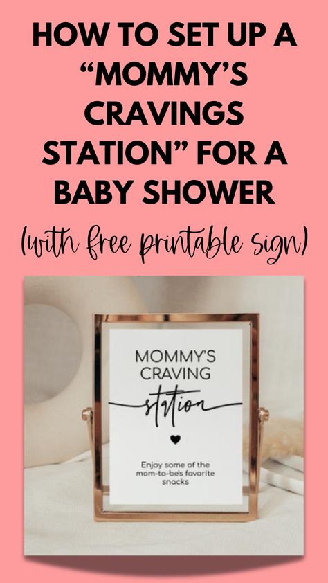 mommy's craving station bar for a baby shower Mommy’s Craving Station, Boujee Baby Shower Ideas, Mommy Shower Ideas, Modern Baby Shower Ideas, Girls Baby Shower Ideas, Menu Planning Printable, Shower Tips, Baby Shower Ideas For Boys