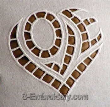 Cutwork Lace Heart Embroidery design - close-up image Heart Embroidery Designs, Cutwork Designs, Cutwork Lace, Embroidery Vintage, Cutwork Embroidery, Heart Embroidery, Border Embroidery, Embroidery Transfers, Embroidery Patterns Vintage