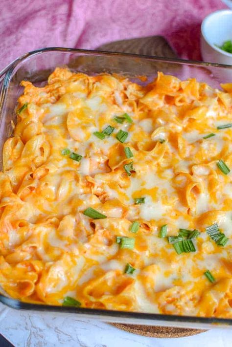 The Best Buffalo Chicken Casserole | Made with Creamette Extra Wide Egg Noodles 10 buffalo chicken casserole Chicken And Cheese Noodle Bake, Chicken And Pasta Casseroles, Chicken And Wide Egg Noodles, Buffalo Chicken And Rice Casserole, Buffalo Chicken Alfredo Bake, Buffalo Chicken Casserole Recipes, Chicken Egg Noodles Recipes, Chicken With Egg Noodles Recipes, Egg Noddle Recipes