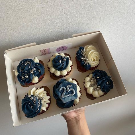 25th Birthday Cupcakes For Him, Navy Cupcakes, 30th Birthday Cupcakes, Navy Cakes, Navy Blue Groom, Budget List, Navy Birthday, Bento Cakes, Treat Table