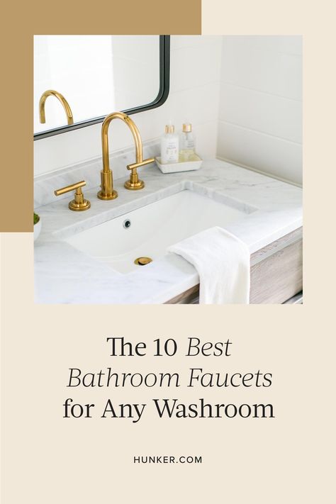 Swapping out your bathroom faucet is an easy way to improve the look and feel of your bathroom, and it will likely give your home a little bump in value as well. Here are the best bathroom faucets. #hunkerhome #bathroom #bathroomfaucet #bathroomfaucetideas Farmhouse Faucet Bathroom, Delta Trinsic Bathroom Faucet, Polished Nickel Bathroom Faucet, Black Bathroom Fixtures, Best Bathroom Faucets, Farmhouse Faucet, Moen Bathroom Faucets, Polished Nickel Bathroom, Black Faucet Bathroom