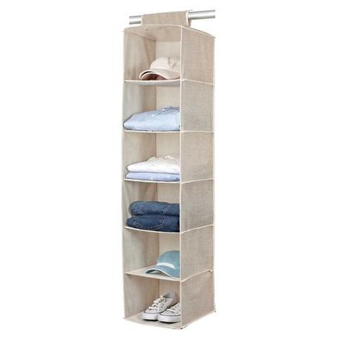 6 Shelf Sweater Organizer Sweater Organizer, Hanging Closet Shelves, Sweater Organization, Shelf Closet, Sweater Storage, Hanging Shoe Organizer, Simple Closet, Closet Shelf Organization, Portable Closet